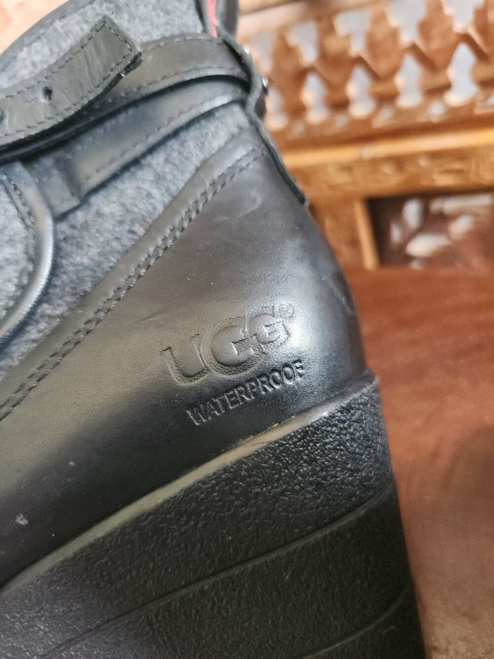UGG Black Wedge Ankle Boots - Picture 7 of 12